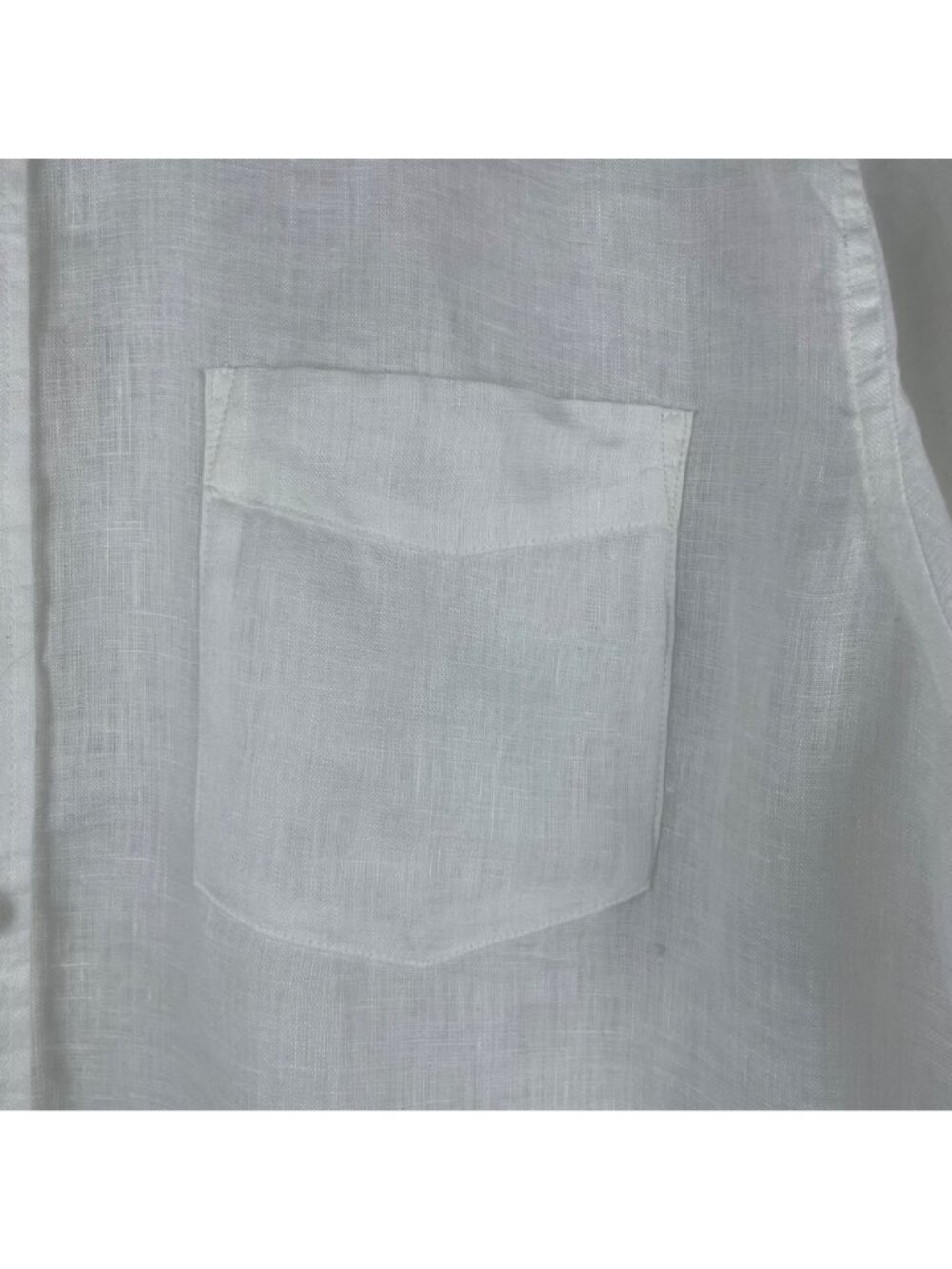 Garnet Hill 100% Linen Short Sleeve Button-Up Shirt Men's Large Resortwear White - Picture 4 of 12
